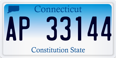 CT license plate AP33144