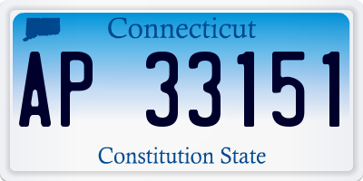 CT license plate AP33151