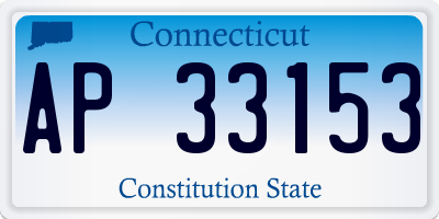CT license plate AP33153