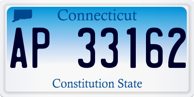 CT license plate AP33162