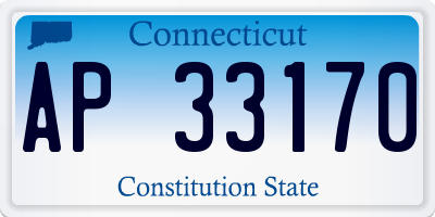 CT license plate AP33170