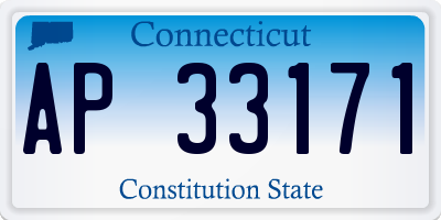 CT license plate AP33171