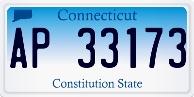 CT license plate AP33173