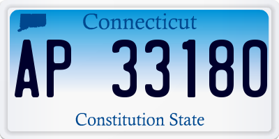 CT license plate AP33180