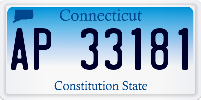CT license plate AP33181
