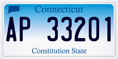 CT license plate AP33201