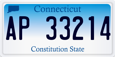 CT license plate AP33214