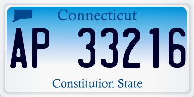 CT license plate AP33216