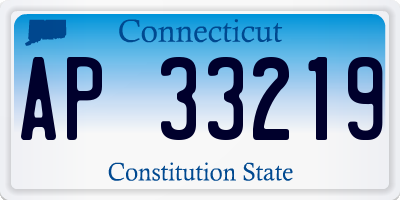 CT license plate AP33219