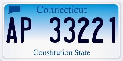 CT license plate AP33221