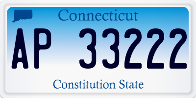 CT license plate AP33222