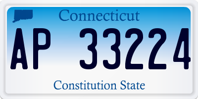 CT license plate AP33224