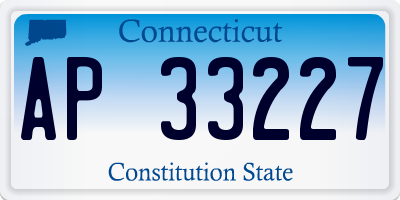 CT license plate AP33227