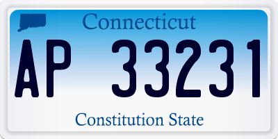 CT license plate AP33231