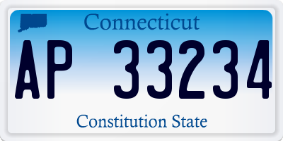 CT license plate AP33234