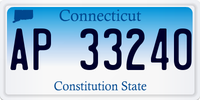 CT license plate AP33240