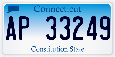 CT license plate AP33249