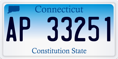CT license plate AP33251