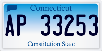 CT license plate AP33253