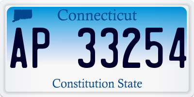 CT license plate AP33254