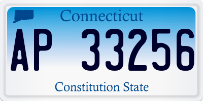 CT license plate AP33256