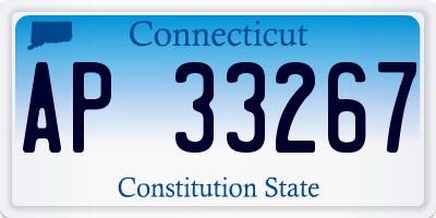 CT license plate AP33267