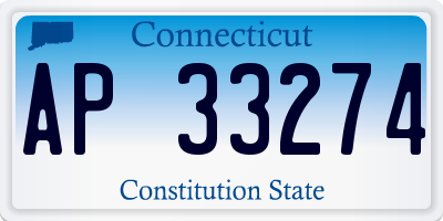 CT license plate AP33274