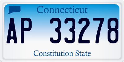 CT license plate AP33278