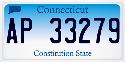 CT license plate AP33279