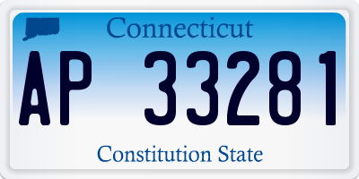 CT license plate AP33281