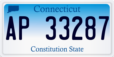 CT license plate AP33287