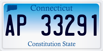 CT license plate AP33291