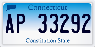 CT license plate AP33292