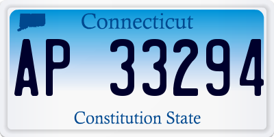 CT license plate AP33294