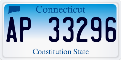 CT license plate AP33296