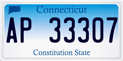CT license plate AP33307