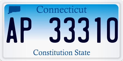 CT license plate AP33310