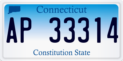CT license plate AP33314