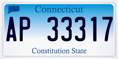 CT license plate AP33317