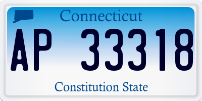 CT license plate AP33318
