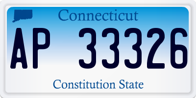 CT license plate AP33326