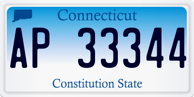 CT license plate AP33344