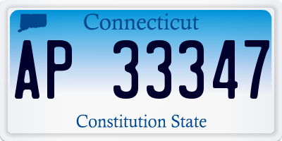 CT license plate AP33347
