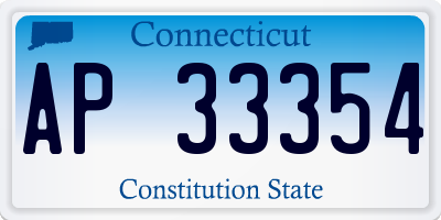 CT license plate AP33354