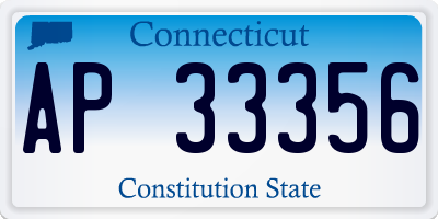 CT license plate AP33356