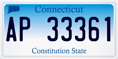 CT license plate AP33361