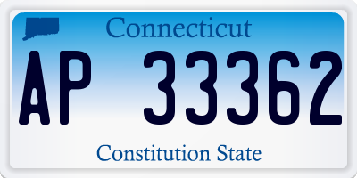 CT license plate AP33362