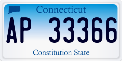 CT license plate AP33366