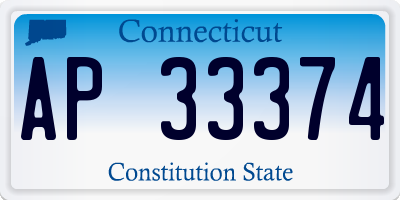 CT license plate AP33374