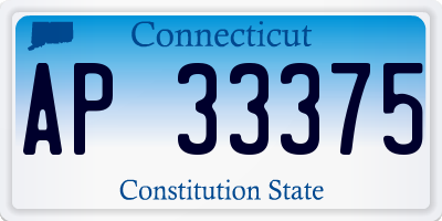CT license plate AP33375